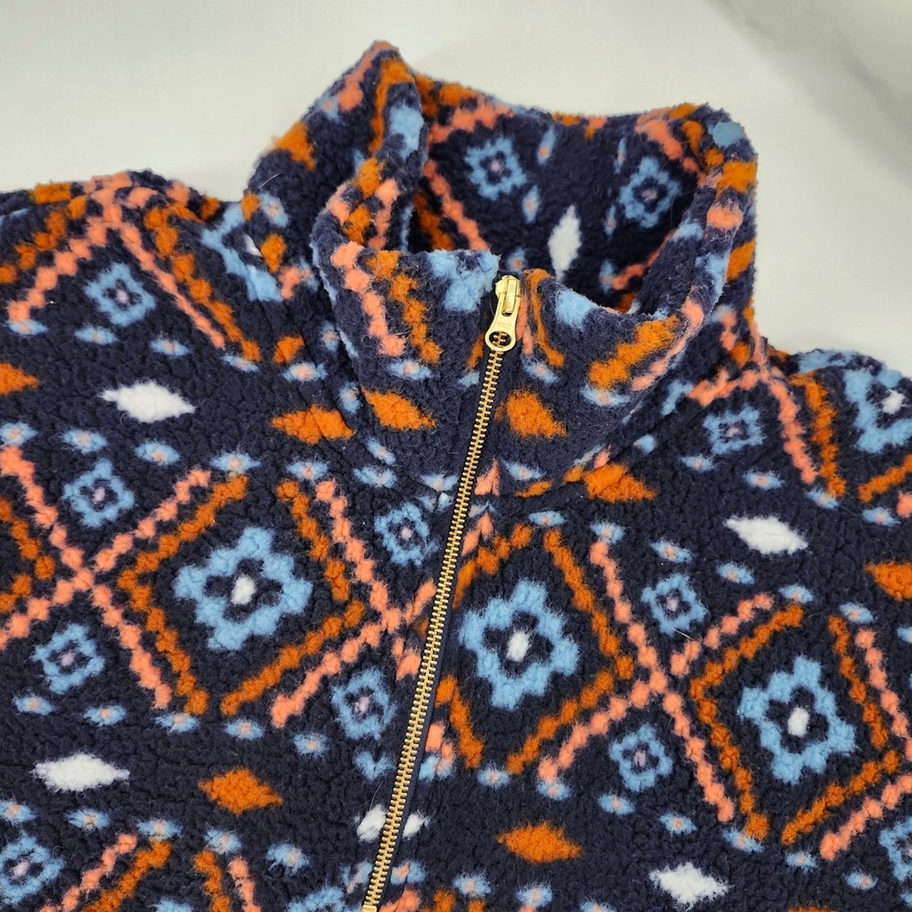 Old Navy Womens Western Aztec Sherpa Fleece Pullover Size L Cabin Outdoor Winter